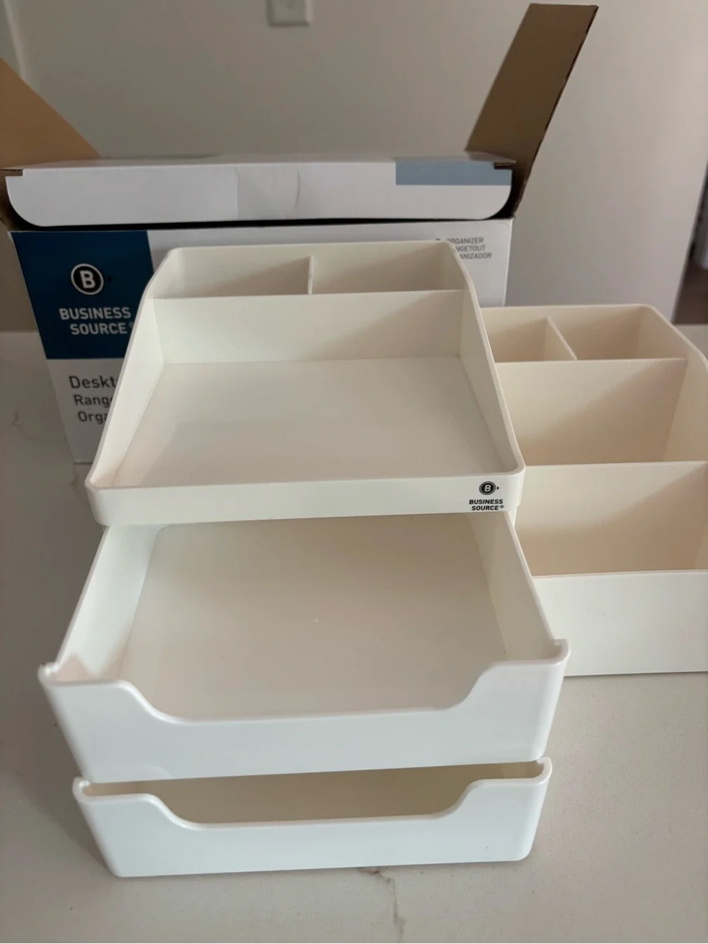 NEW Off White Two Desk Drawer Organizer Teacher Back to School